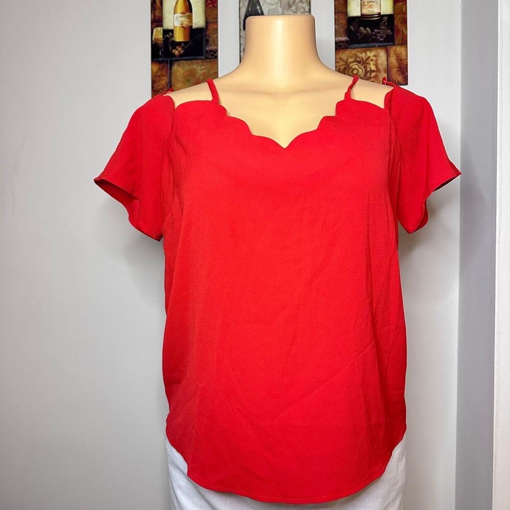 NWT MONTEAU - WOMNE'S BLOUSE RED SIZE L
